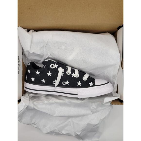 Youth 2 Converse "Black Stars" Slip On Collection Street OX Lowtop Sneakers NIB - Picture 1 of 9